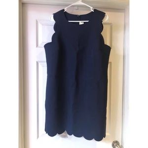 J. Crew Factory Navy Scalloped Dress